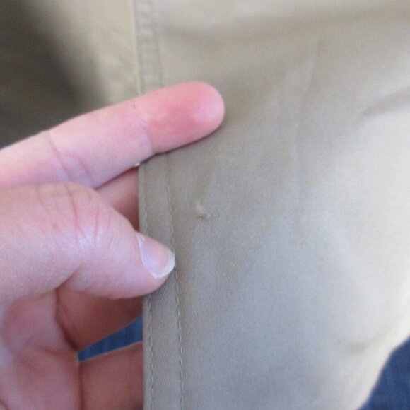 ROC Men Trench Coat Double Breasted Belted Long Jacket Overcoat 40R Khaki 1596 - Picture 13 of 16